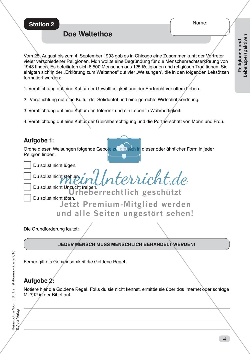 Ethik an Stationen: Religionen und Lebensperspektiven Preview 6