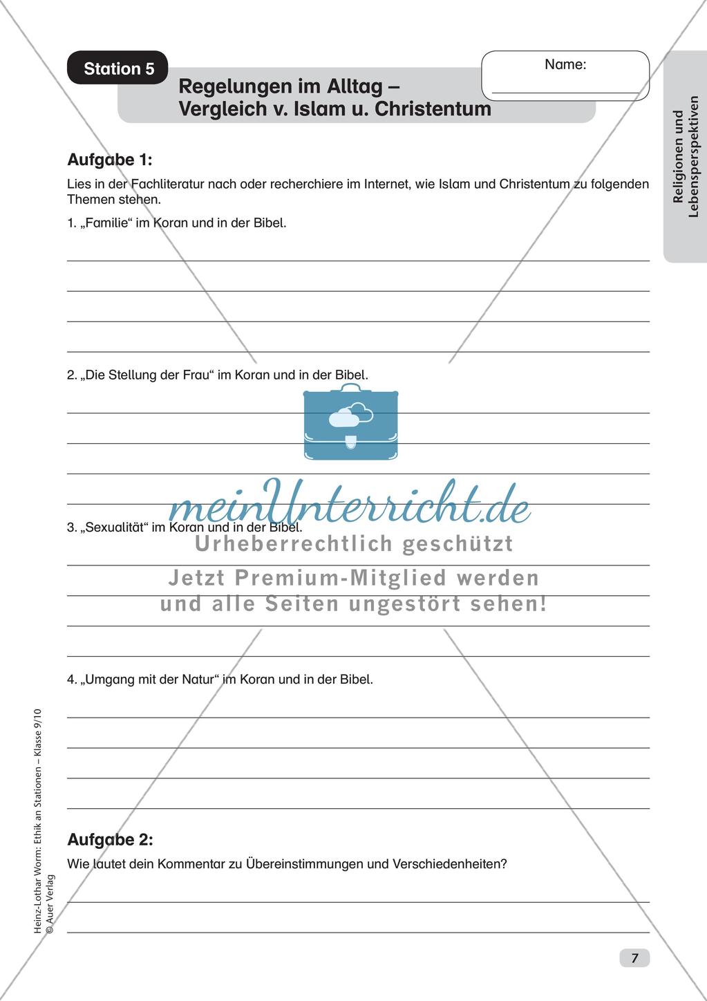 Ethik an Stationen: Religionen und Lebensperspektiven Preview 9