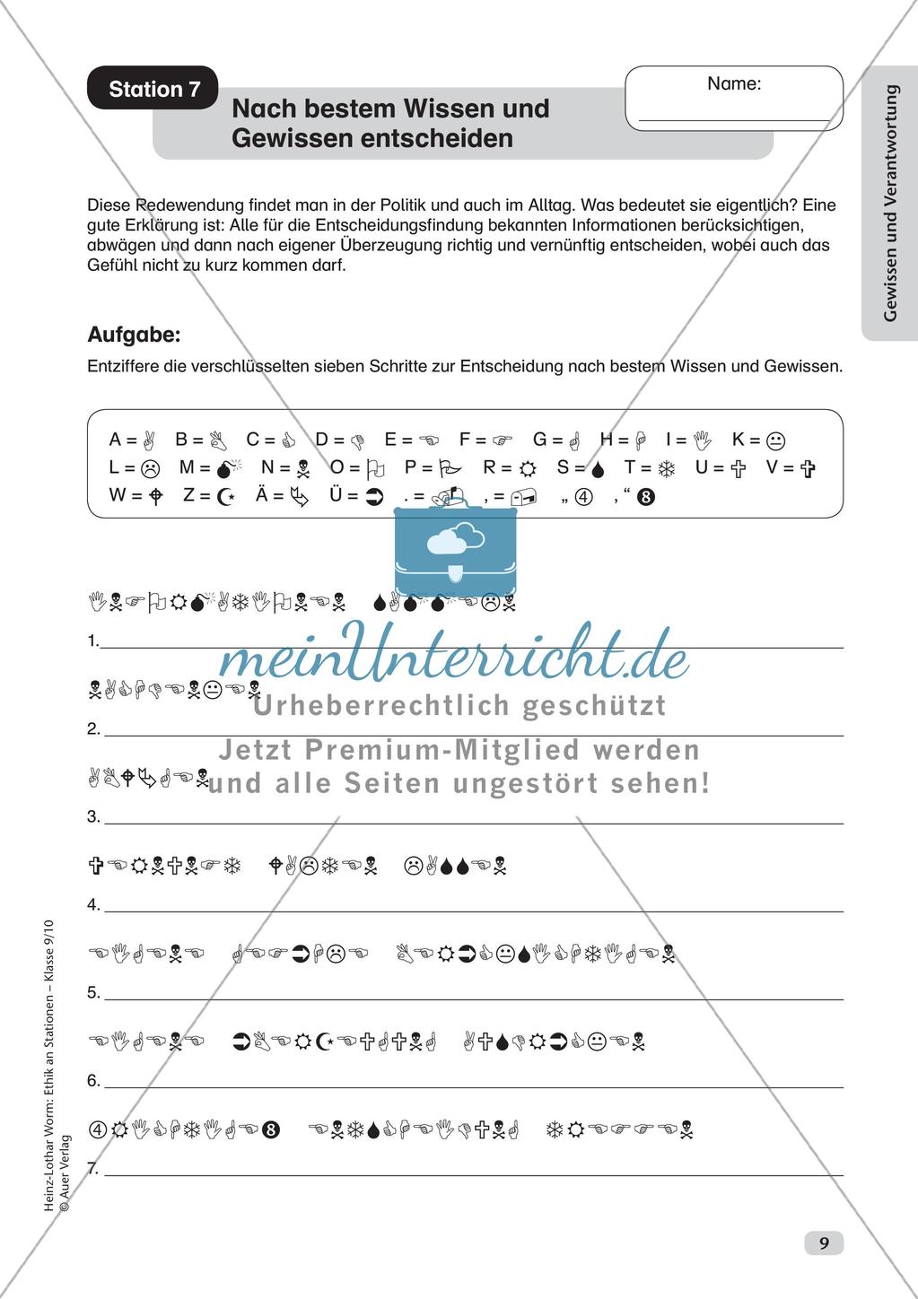 Ethik an Stationen: Gewissen und Verantwortung Preview 11