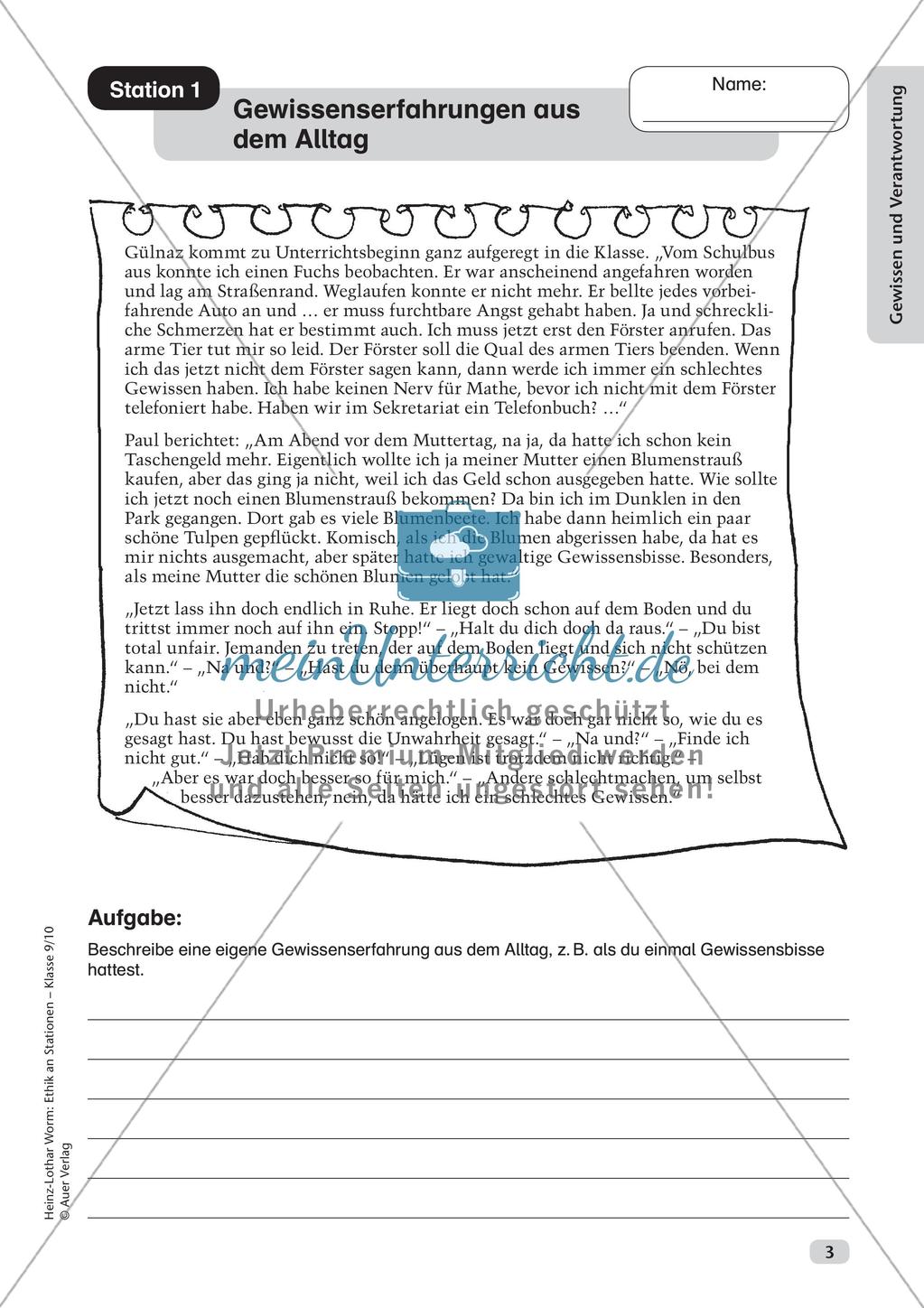 Ethik an Stationen: Gewissen und Verantwortung Preview 5