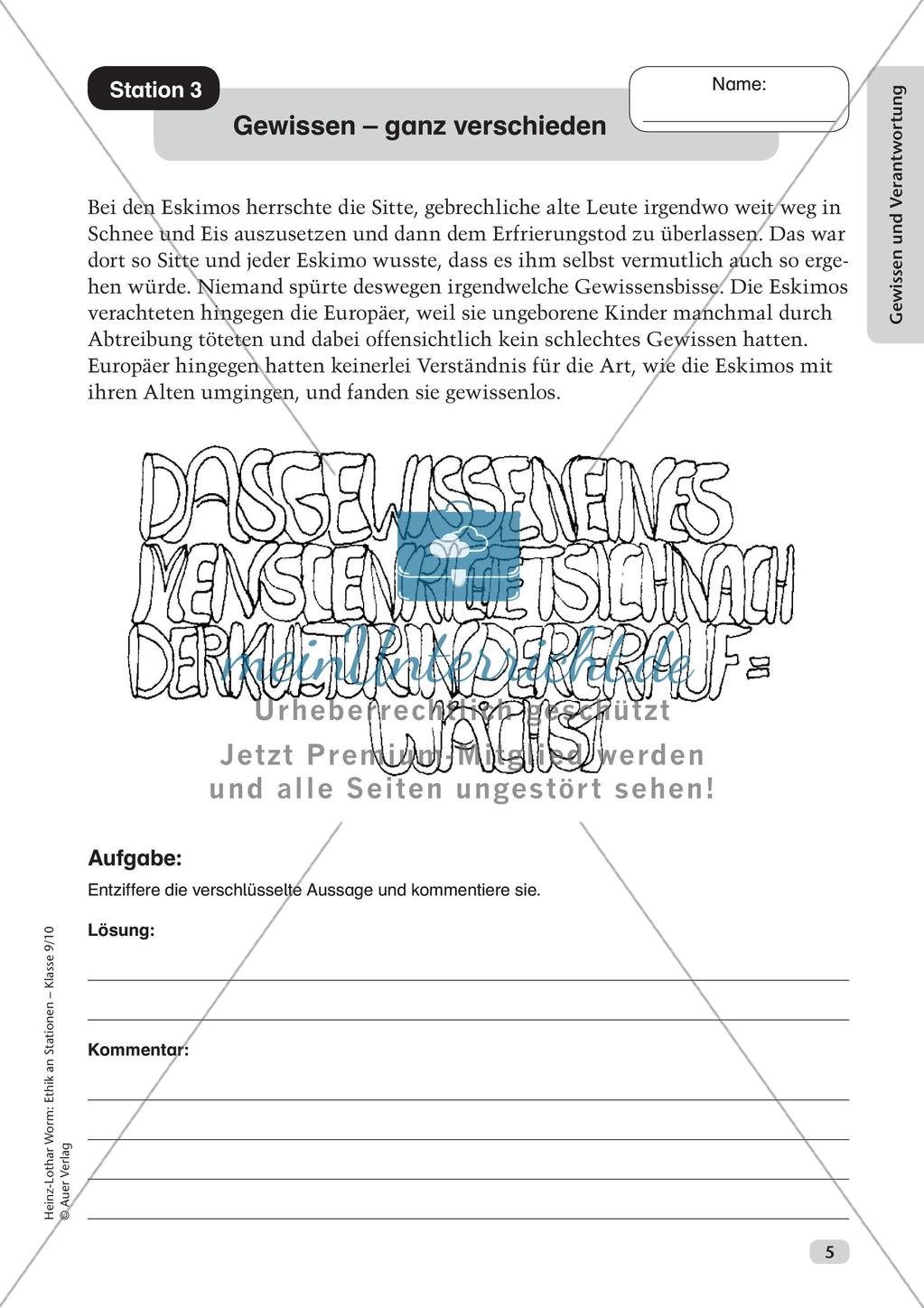 Ethik an Stationen: Gewissen und Verantwortung Preview 7