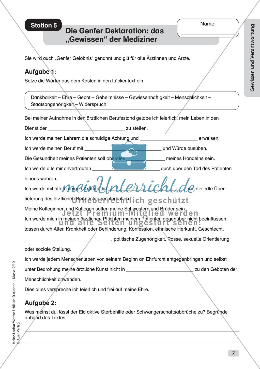 Ethik an Stationen: Gewissen und Verantwortung Preview 9