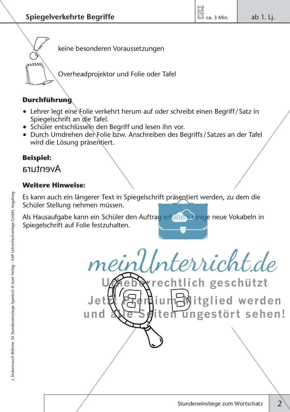 Stundeneinstiege zum Thema Wortschatz Preview 4