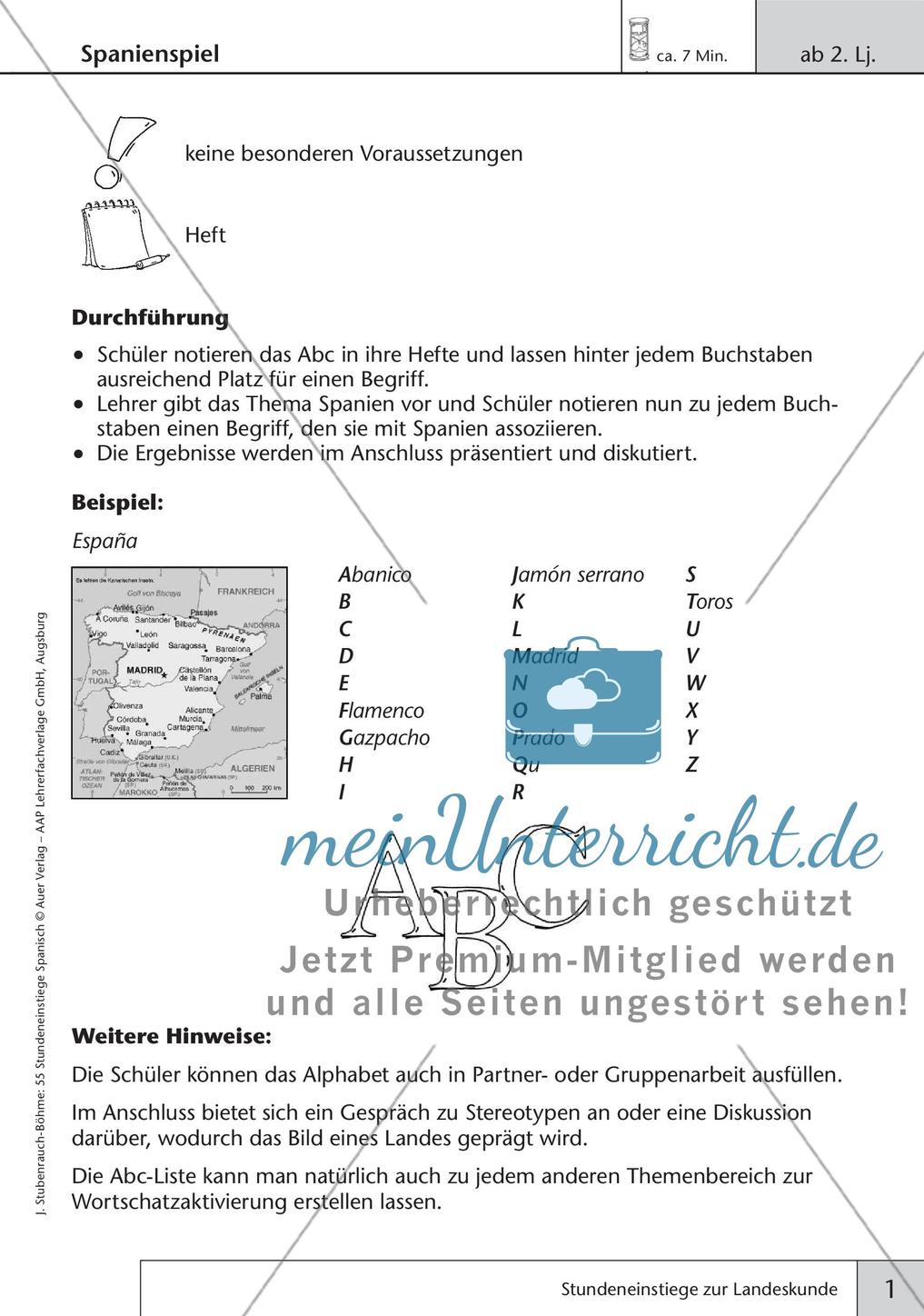 Stundeneinstiege zum Thema Landeskunde Preview 3
