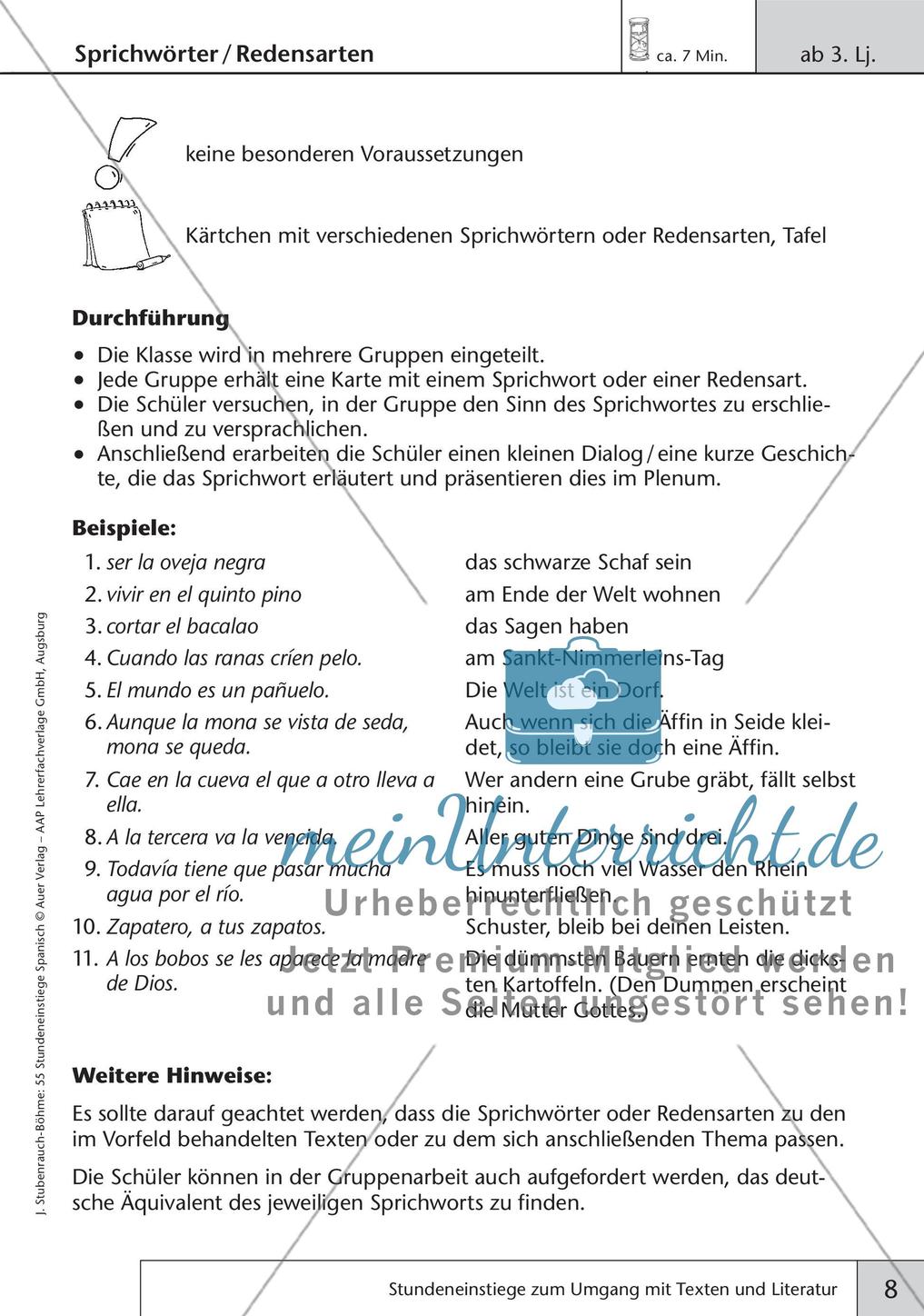 Stundeneinstiege zum Thema Literatur Preview 10