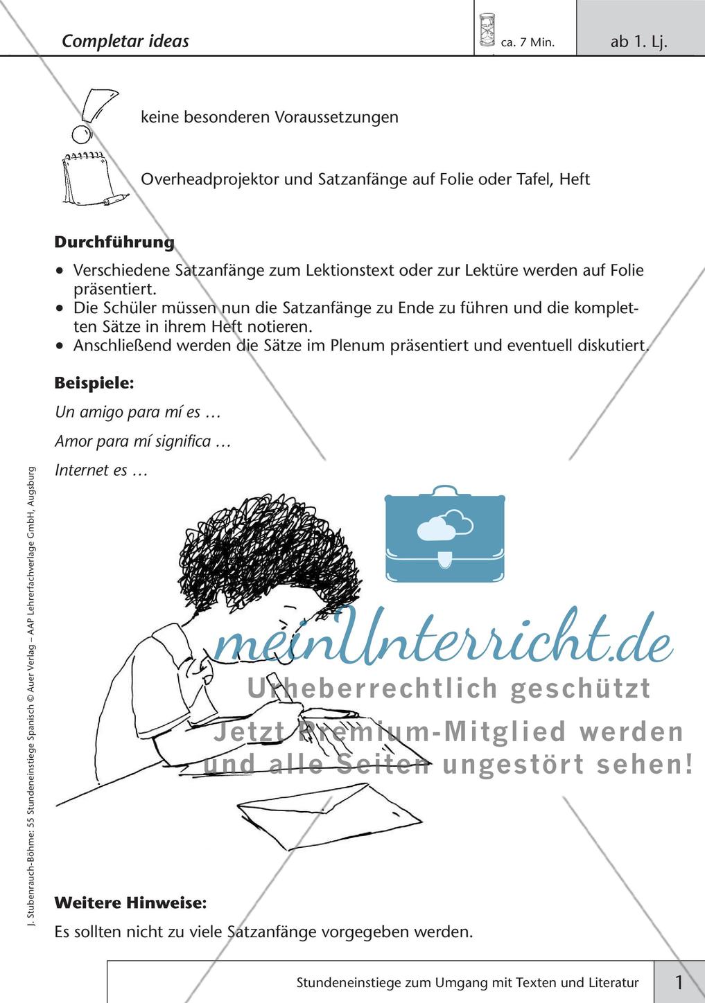Stundeneinstiege zum Thema Literatur Preview 3