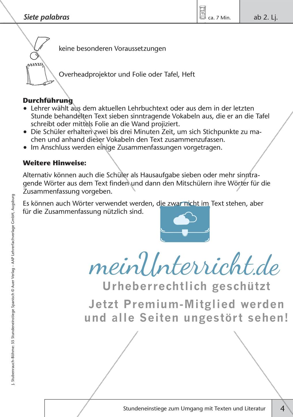 Stundeneinstiege zum Thema Literatur Preview 6