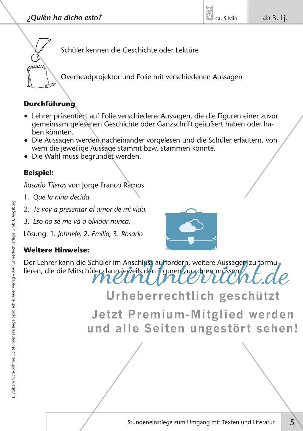 Stundeneinstiege zum Thema Literatur Preview 7