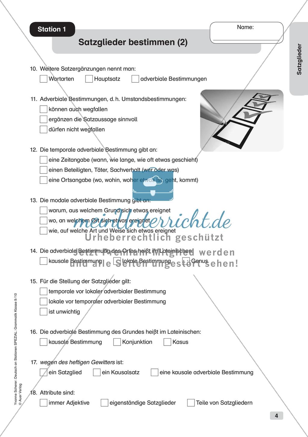 Satzglieder Preview 6