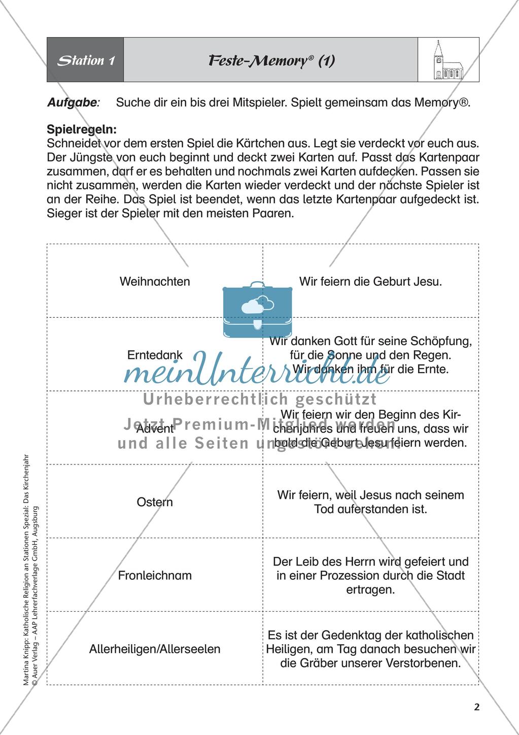 Kath. Religion: Fest- und Feiertage im Kirchenjahr Preview 4