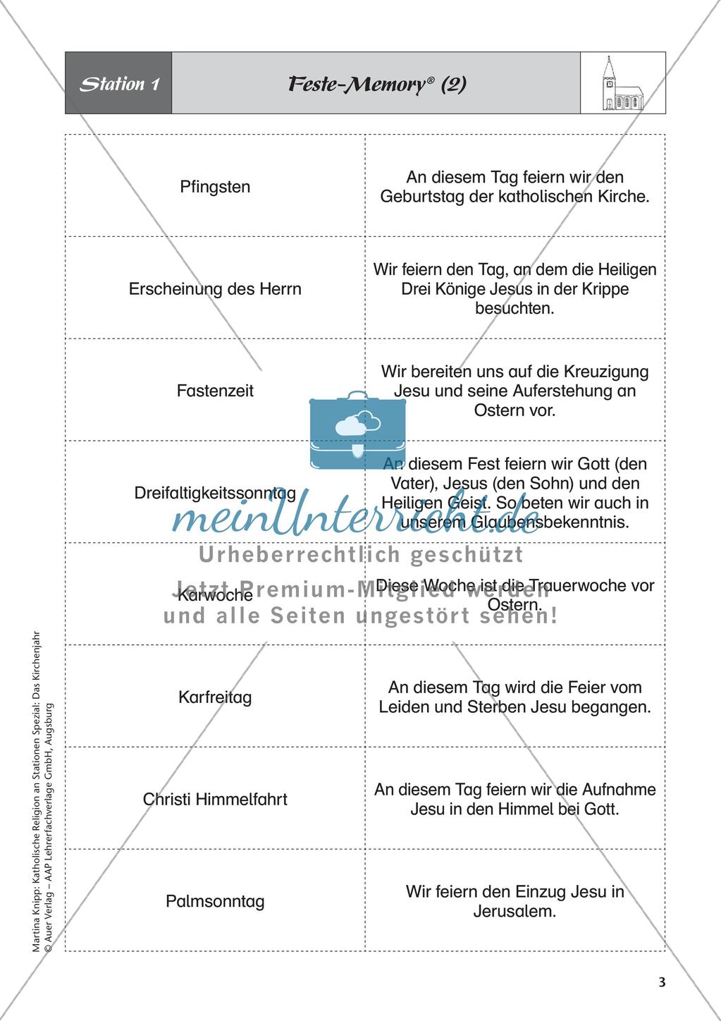 Kath. Religion: Fest- und Feiertage im Kirchenjahr Preview 5