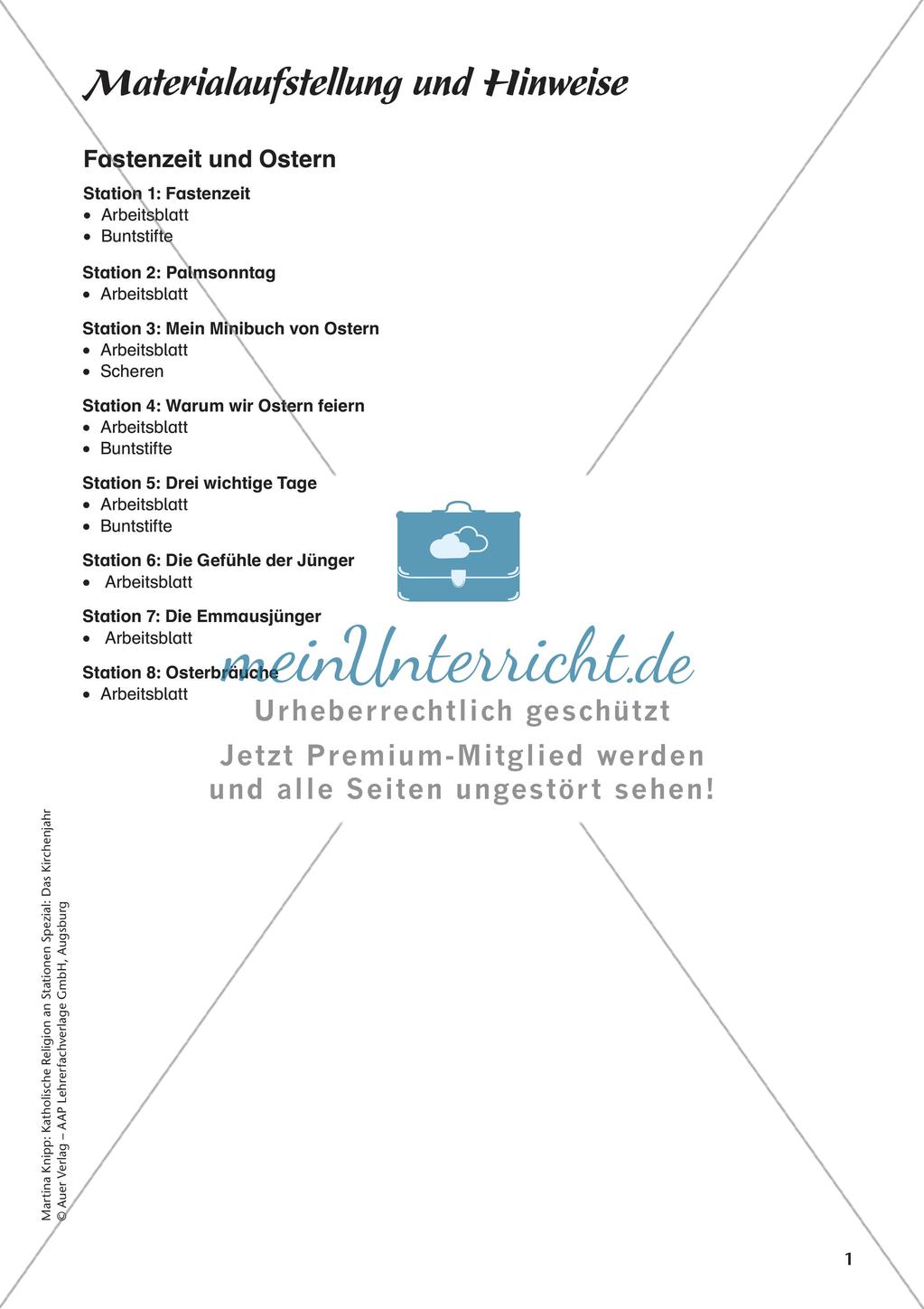 Kath. Religion: Fastenzeit und Ostern Preview 3