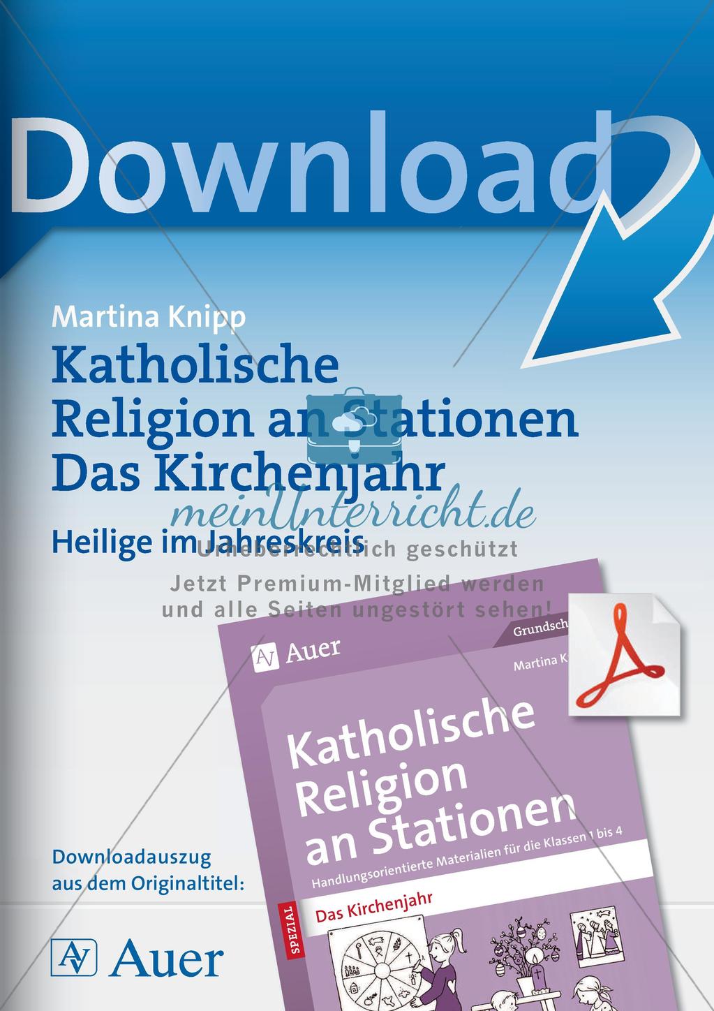 Kath. Religion: Heilige im Jahreskreis Preview 1