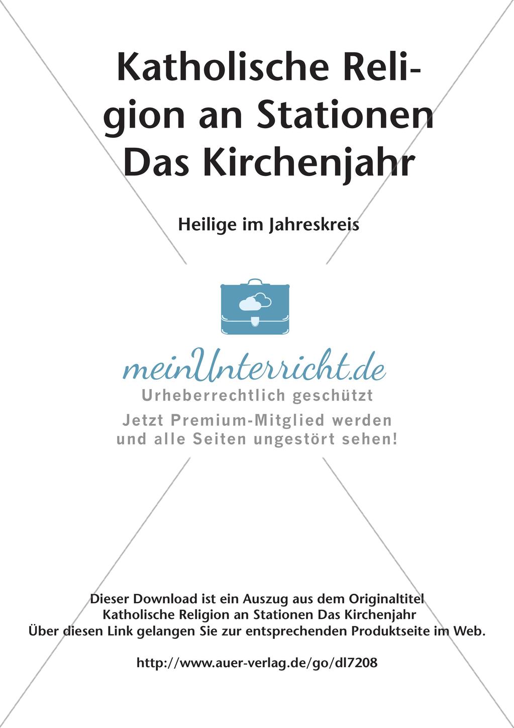 Kath. Religion: Heilige im Jahreskreis Preview 2