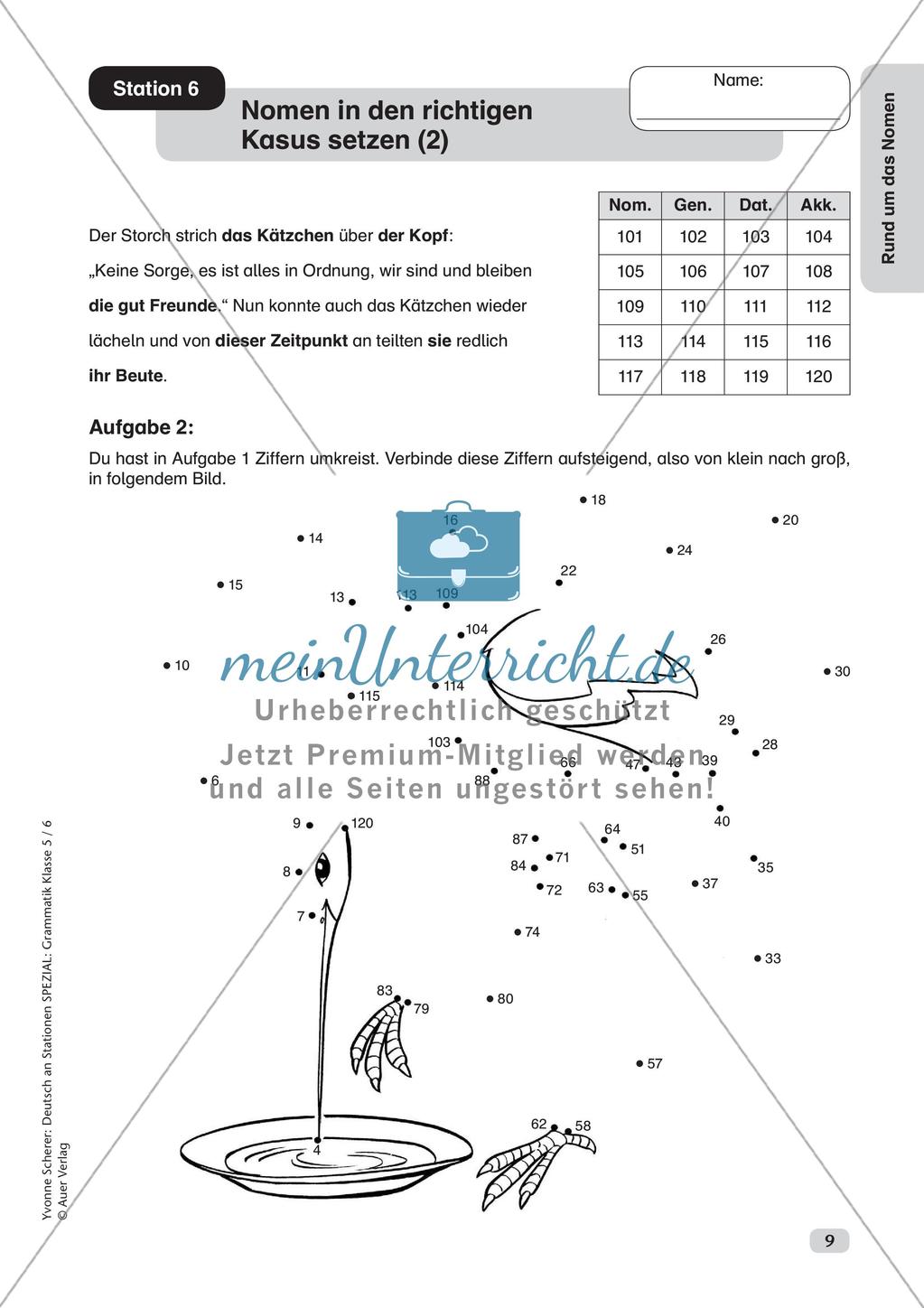 Stationenarbeit Grammatik: Nomen Preview 11