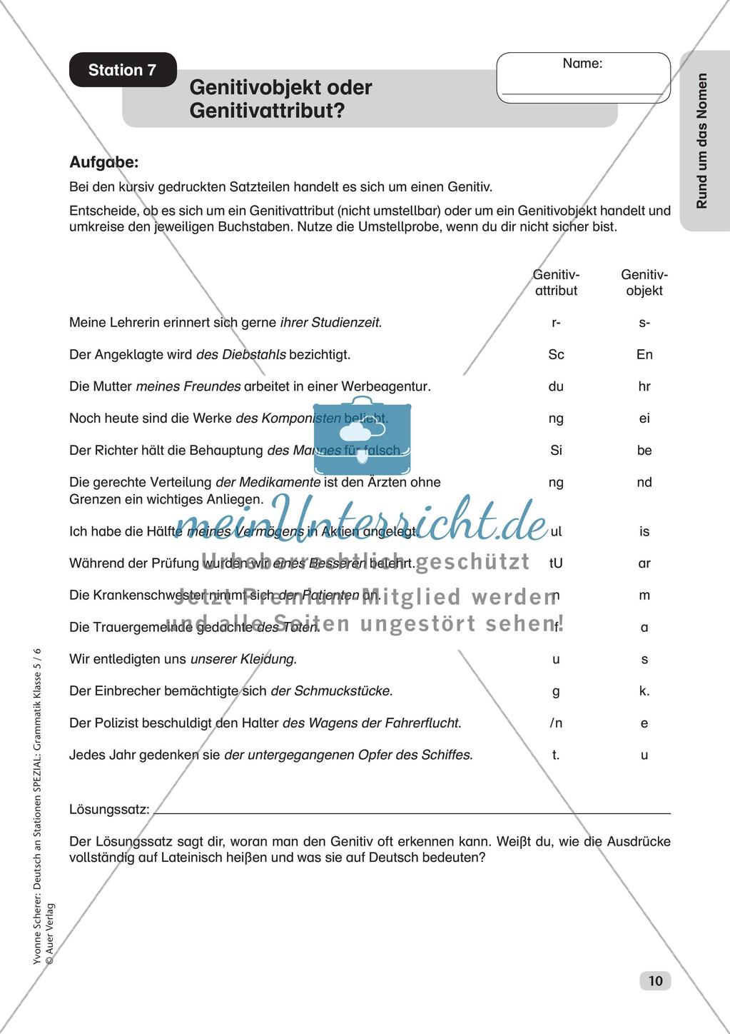 Stationenarbeit Grammatik: Nomen Preview 12