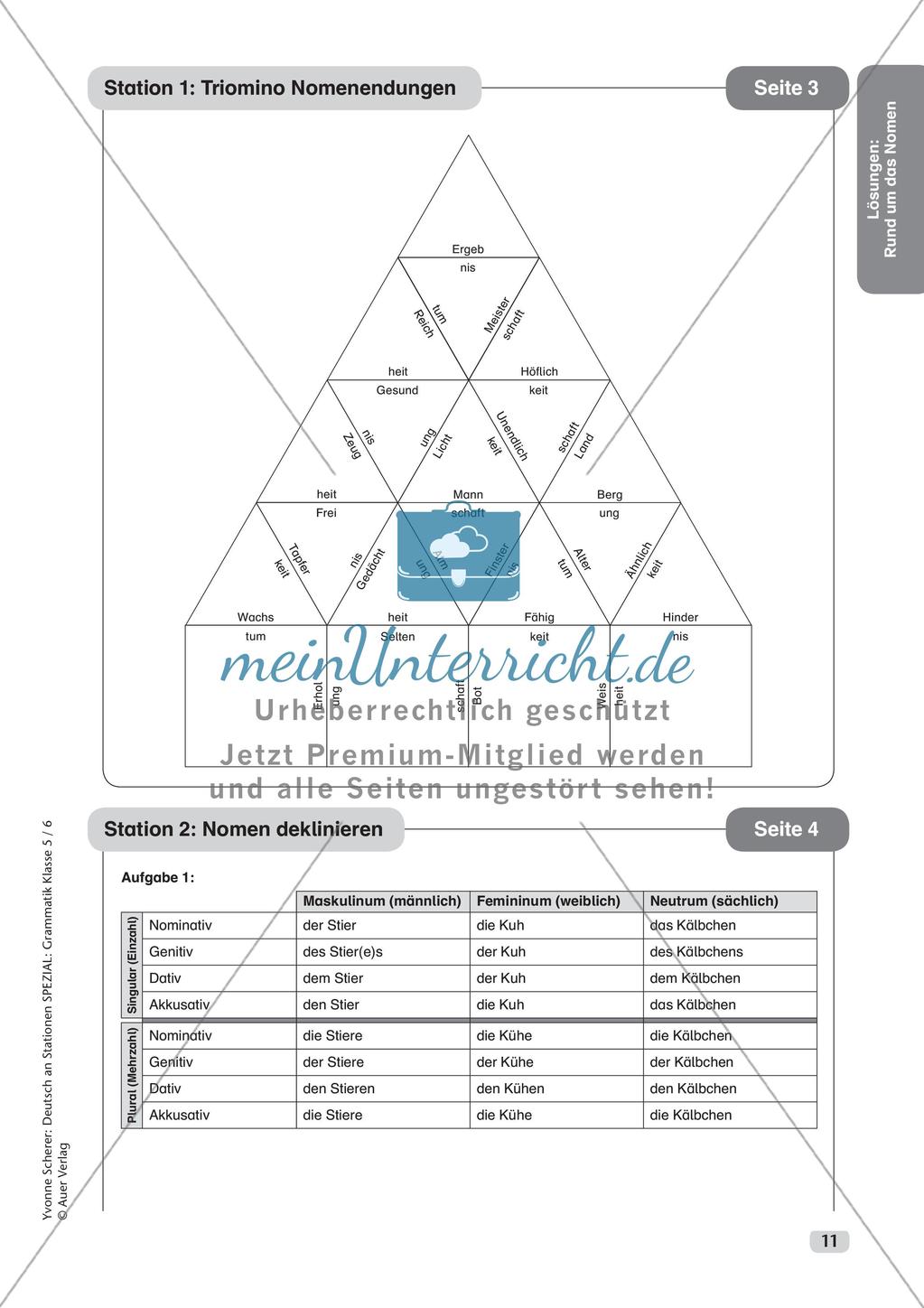 Stationenarbeit Grammatik: Nomen Preview 13