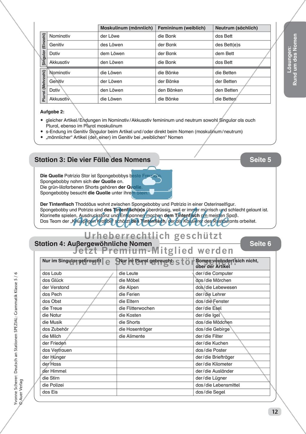 Stationenarbeit Grammatik: Nomen Preview 14