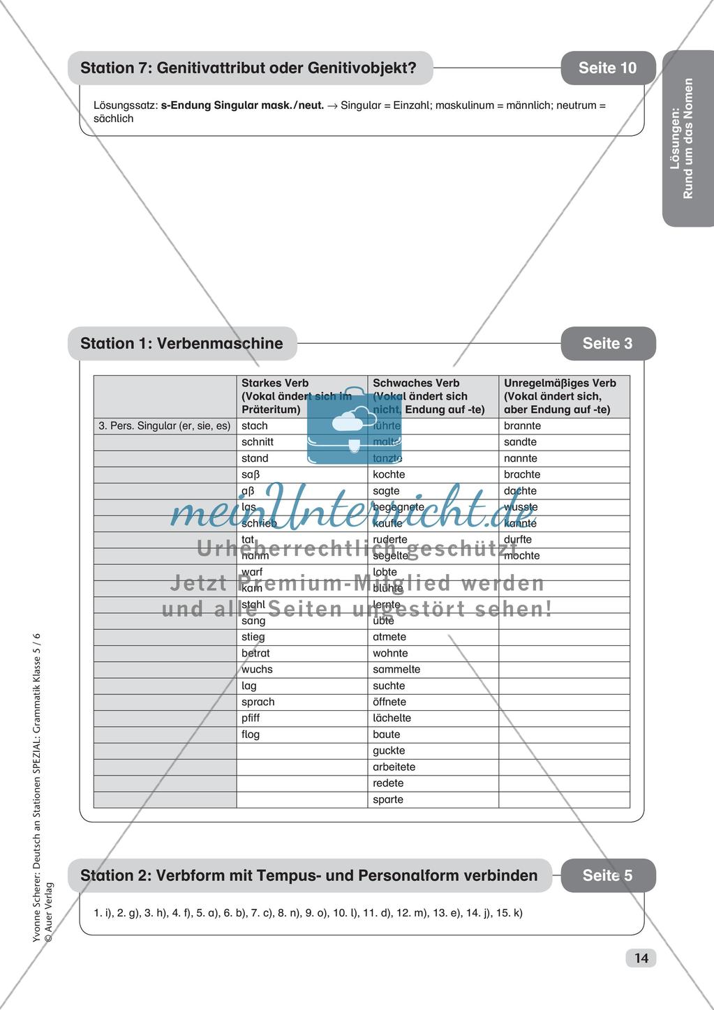 Stationenarbeit Grammatik: Nomen Preview 16