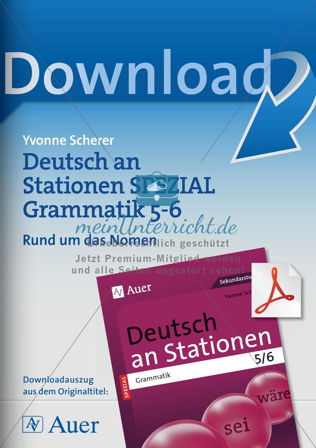 Stationenarbeit Grammatik: Nomen Preview 1