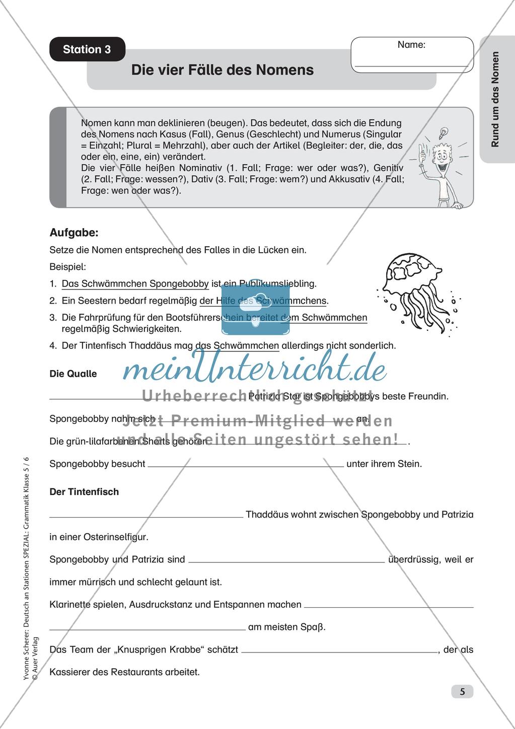Stationenarbeit Grammatik: Nomen Preview 7