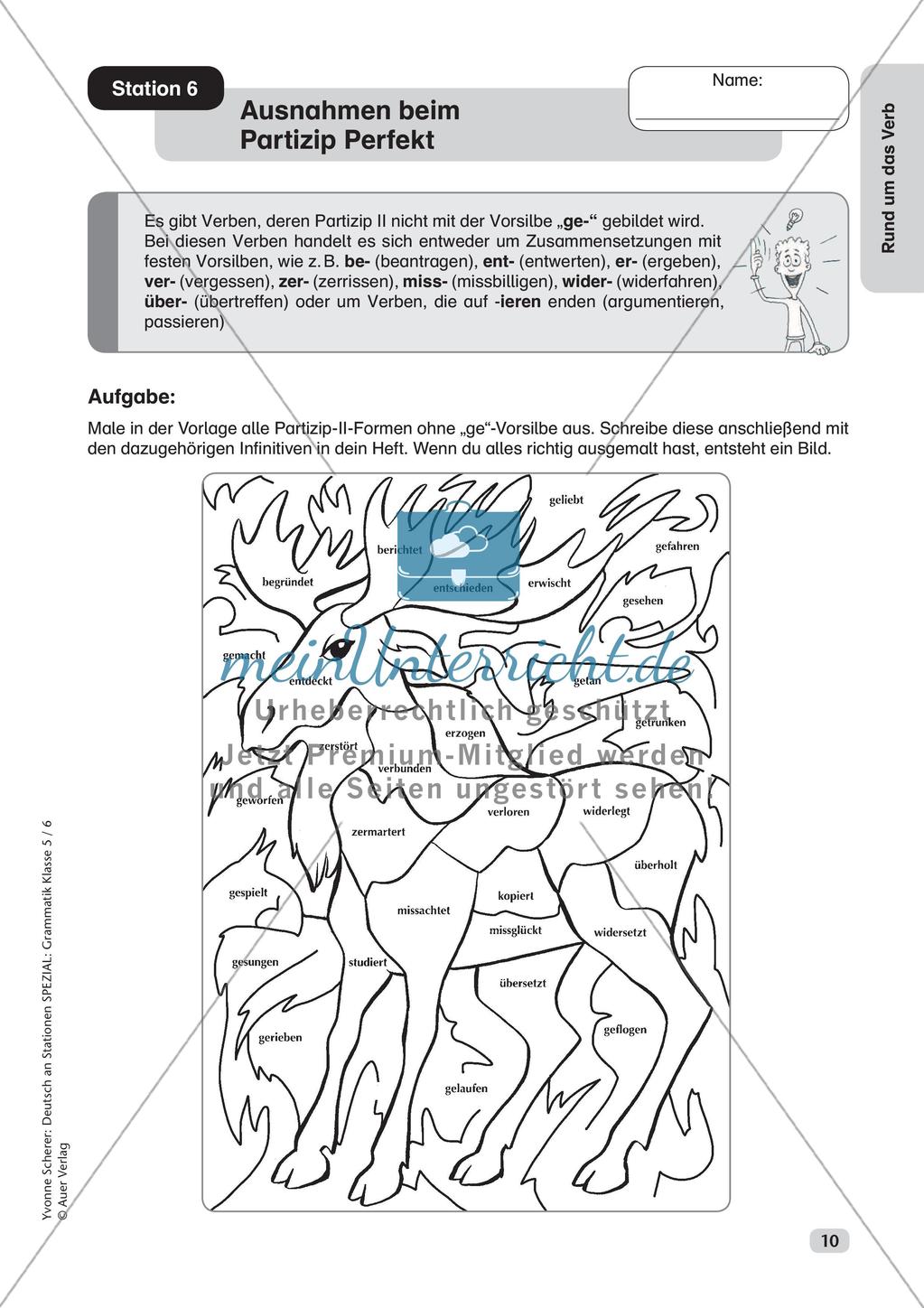 Stationenarbeit Grammatik: Verben Preview 12