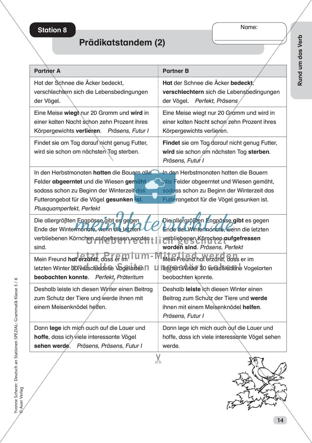 Stationenarbeit Grammatik: Verben Preview 16