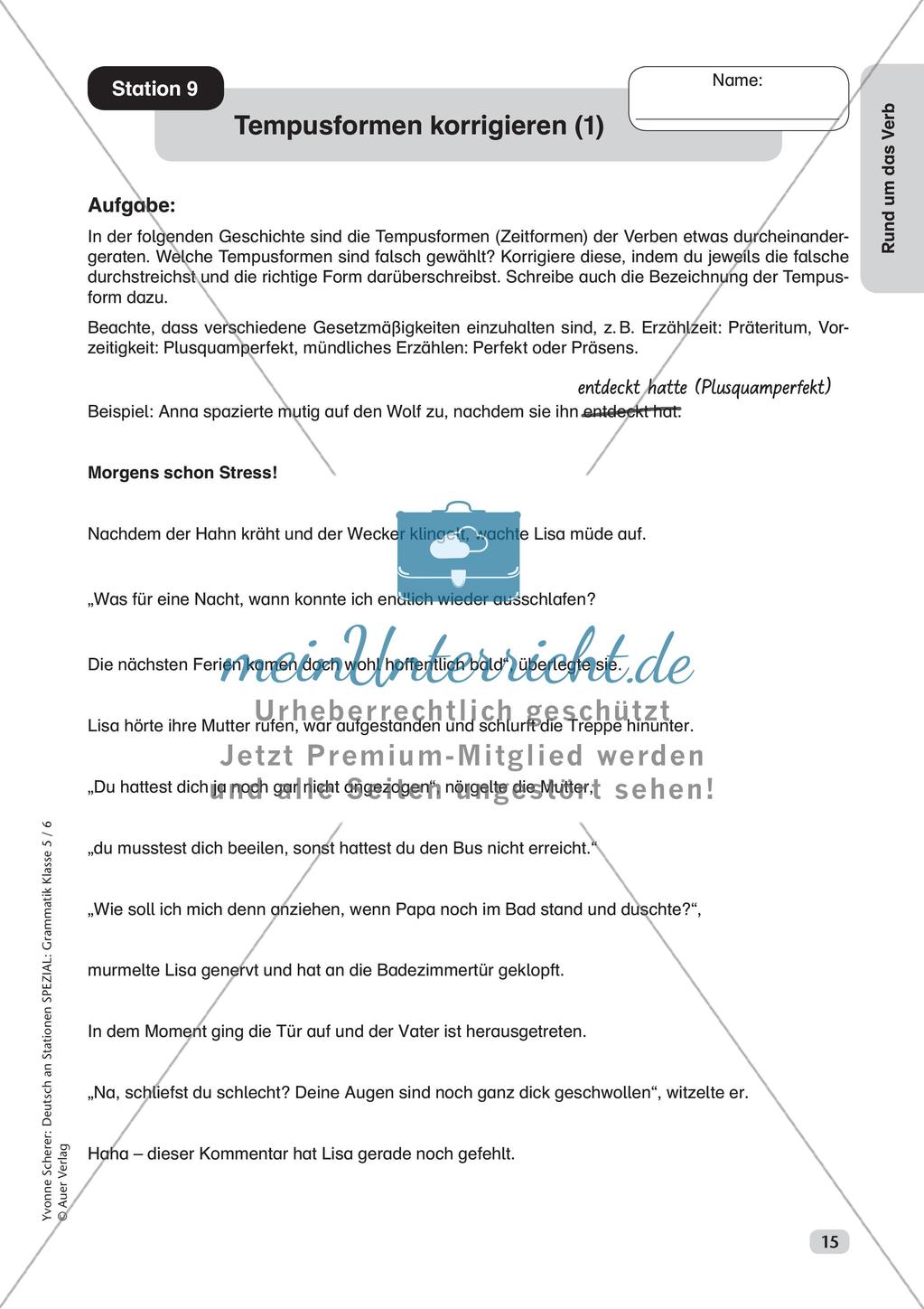 Stationenarbeit Grammatik: Verben Preview 17