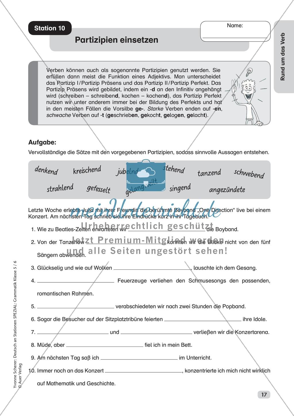 Stationenarbeit Grammatik: Verben Preview 19