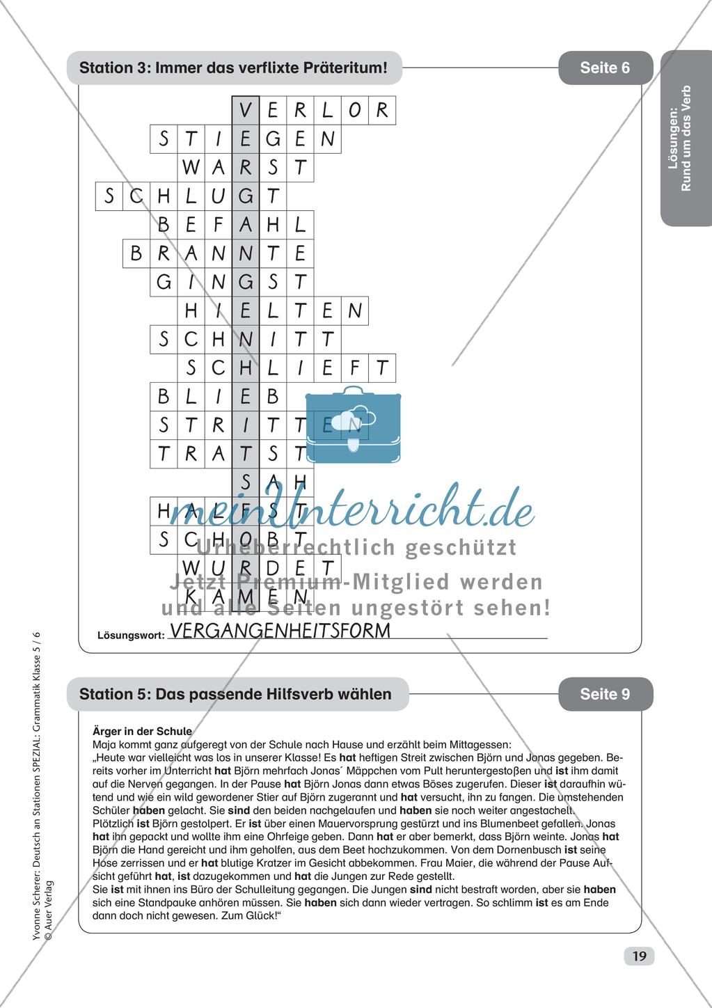 Stationenarbeit Grammatik: Verben Preview 21