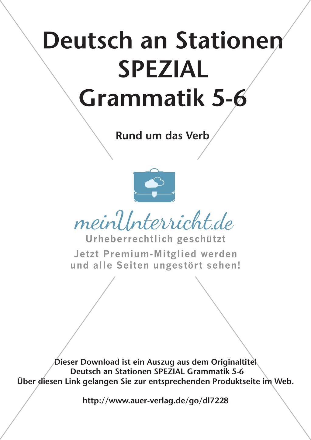 Stationenarbeit Grammatik: Verben Preview 2