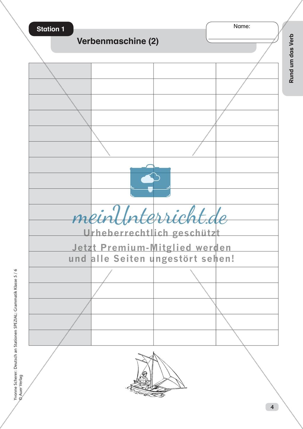 Stationenarbeit Grammatik: Verben Preview 6