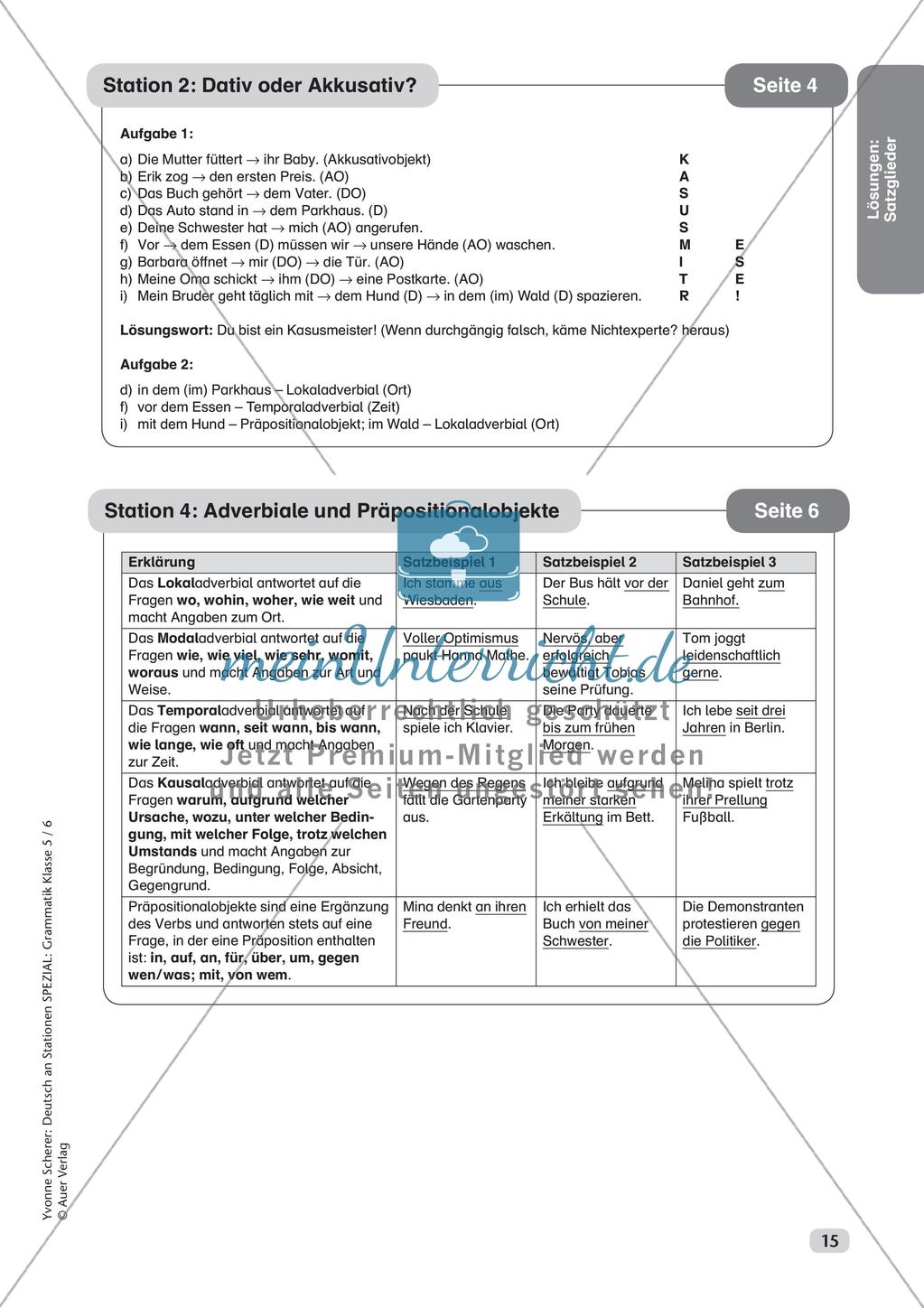 Stationenarbeit Grammatik: Satzglieder Preview 17