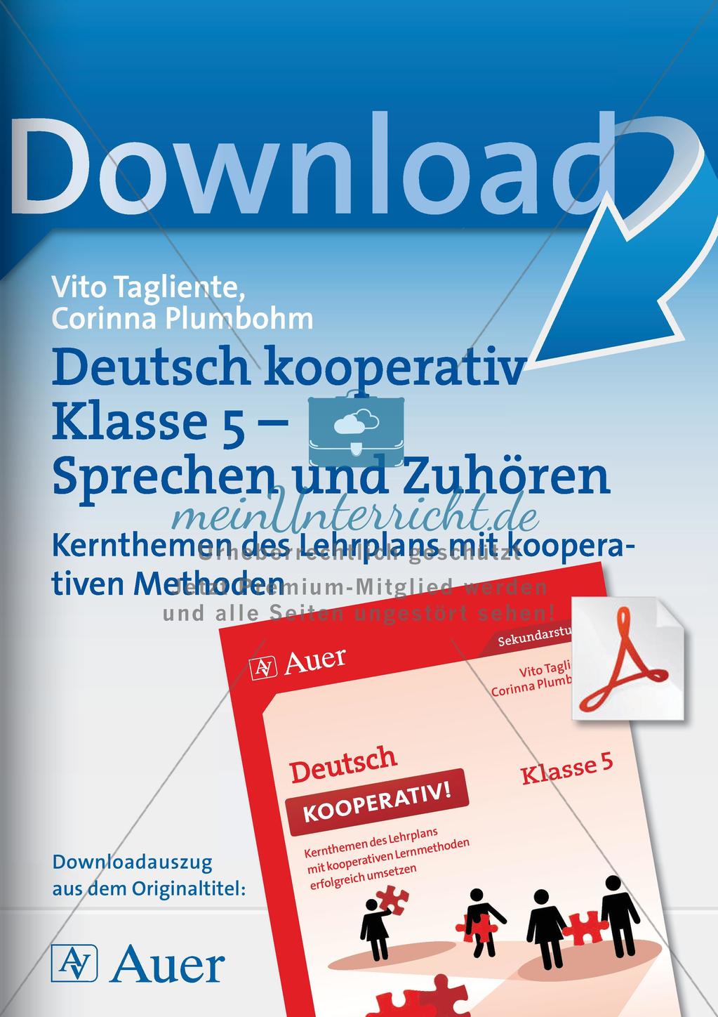 Kooperative Methoden - Sprechen und Zuhören Preview 1
