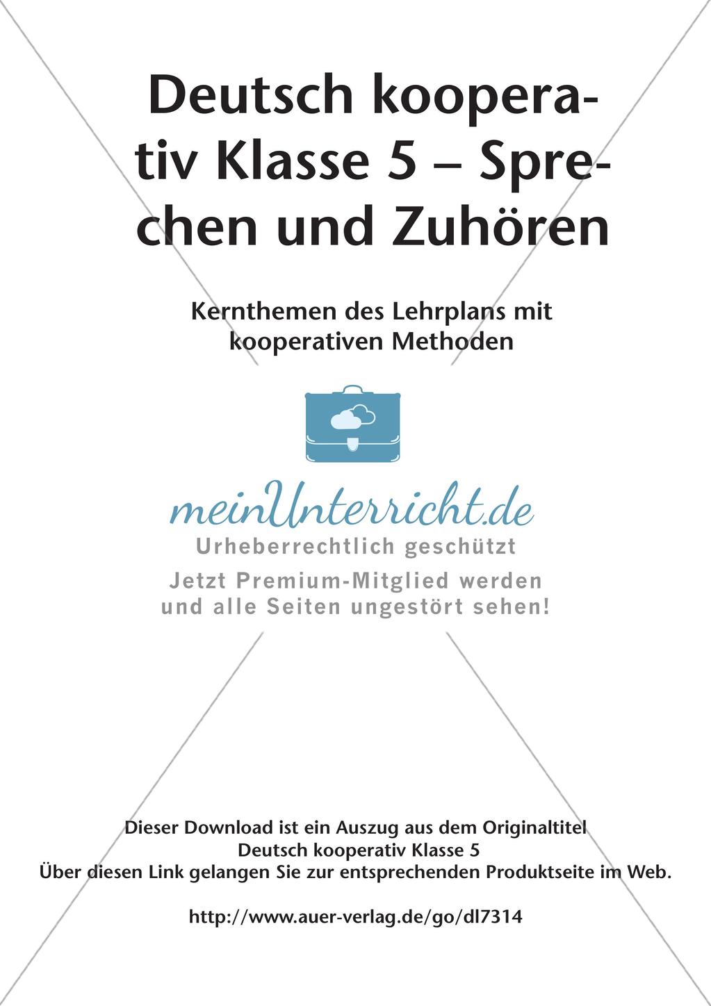 Kooperative Methoden - Sprechen und Zuhören Preview 2