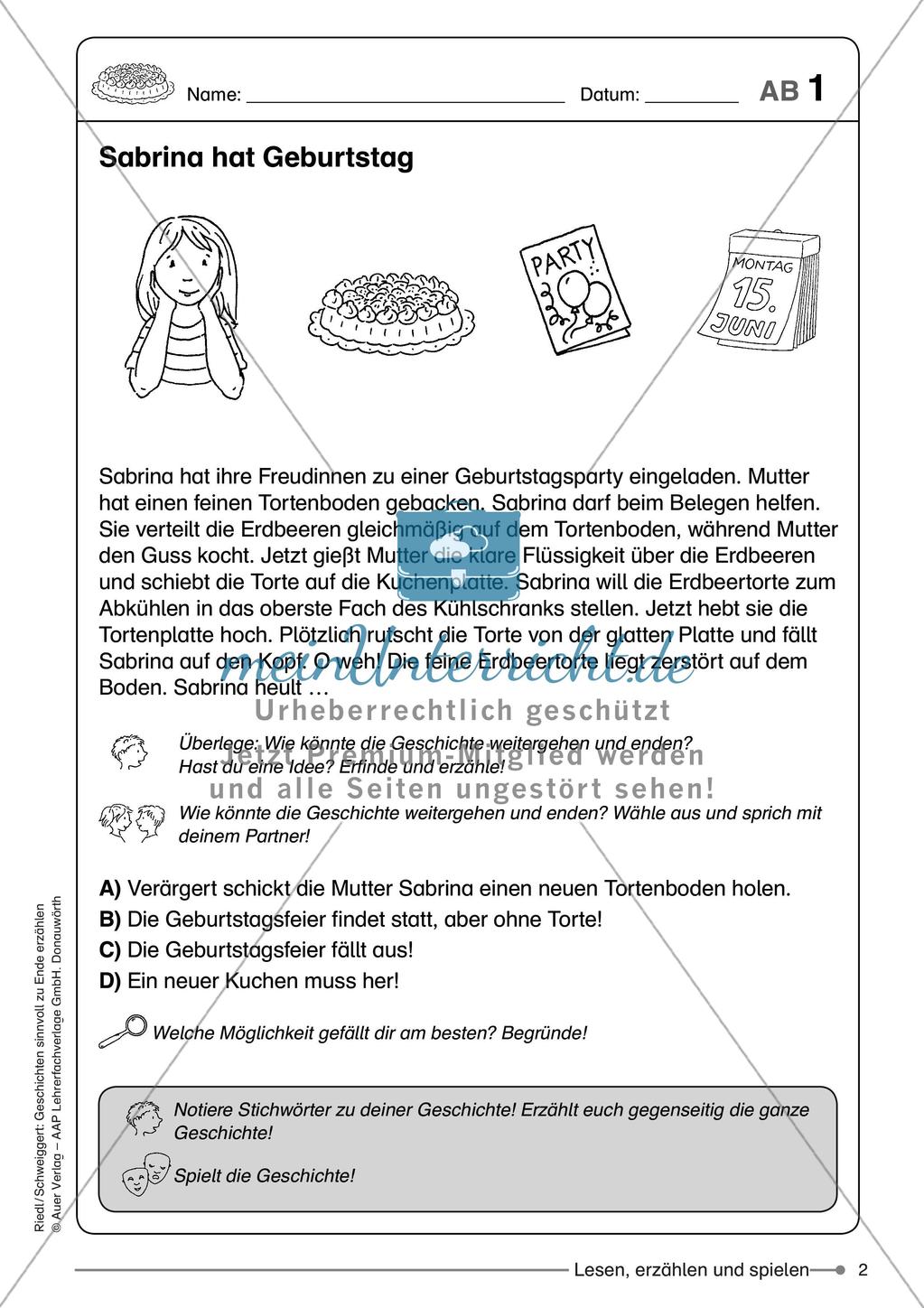 Schreibkompetenzen: Geschichten vervollständigen Preview 4