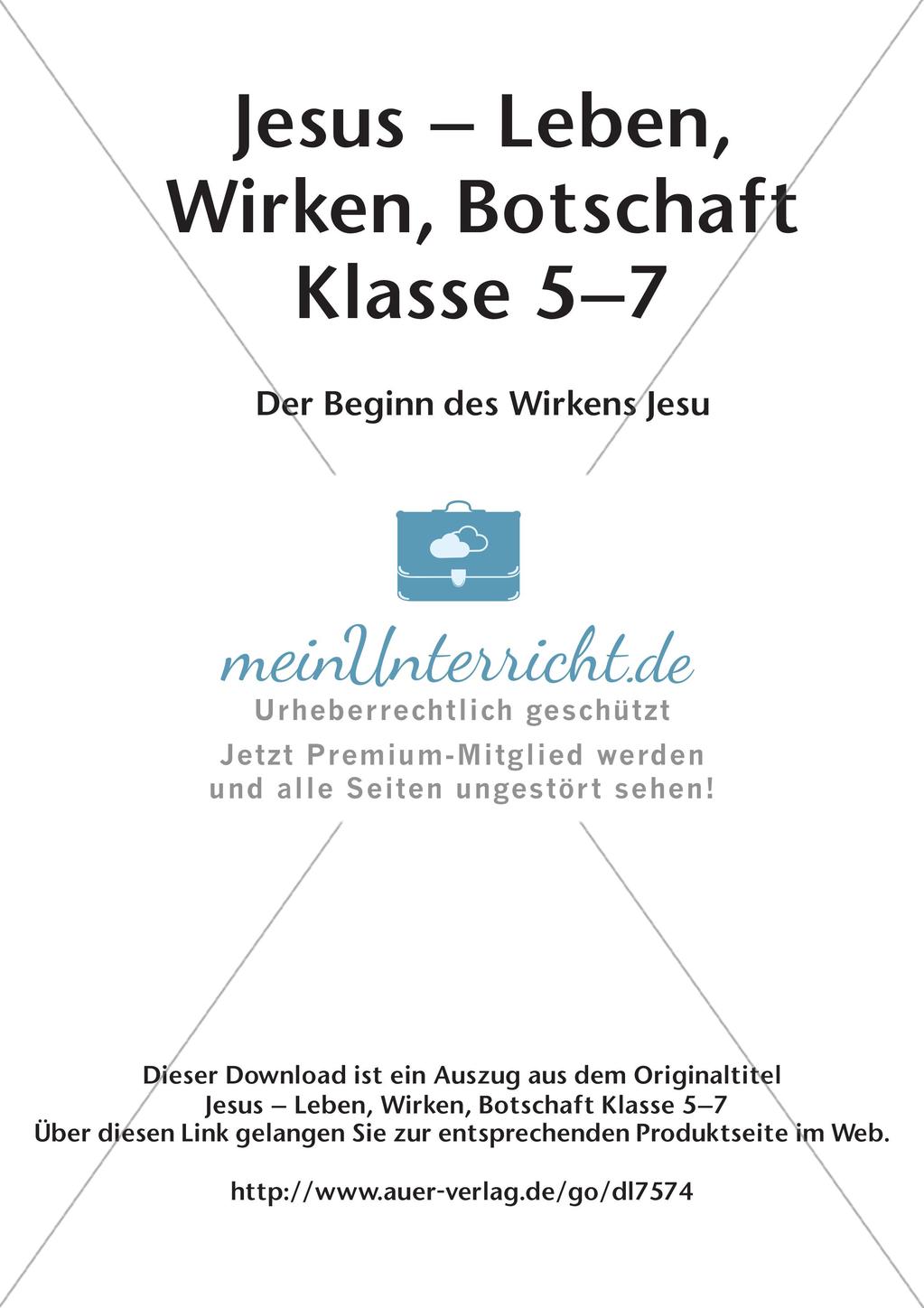 Der Beginn des Wirkens Jesu Preview 2