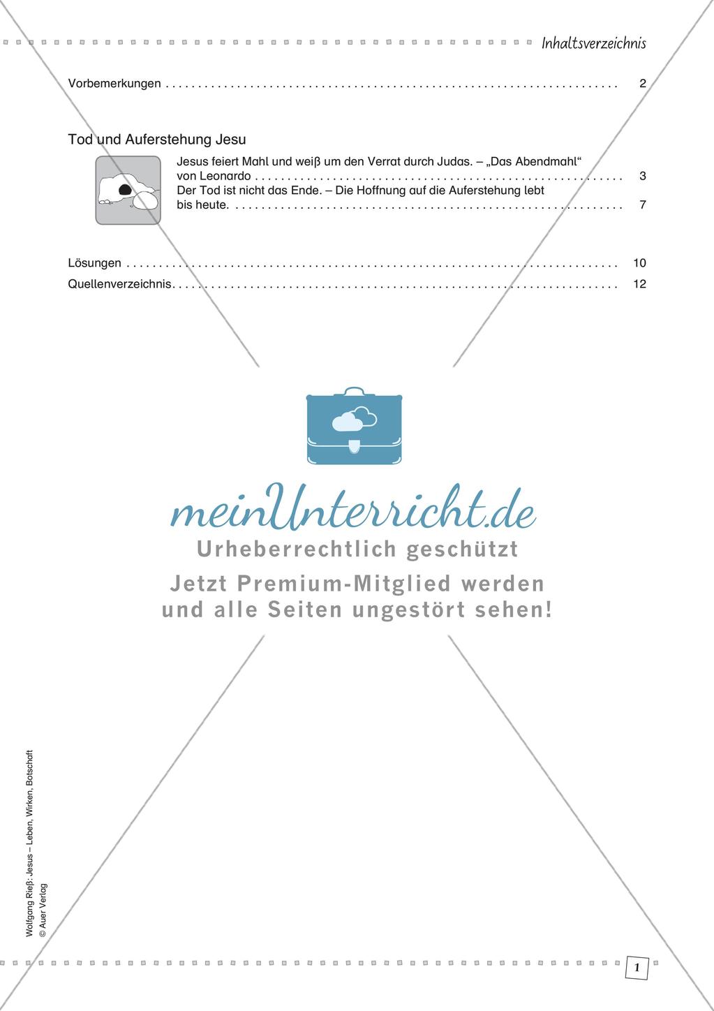 Letztes Abendmahl und die Auferstehung Jesu Preview 3