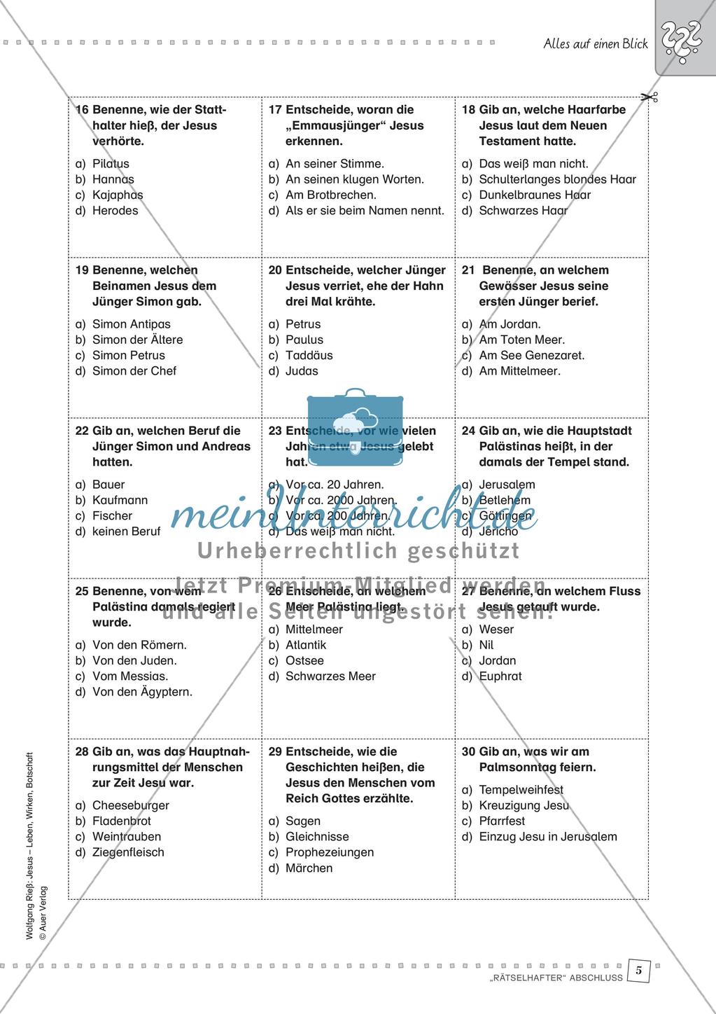 Quiz zum Leben und zur Botschaft Jesu Preview 7