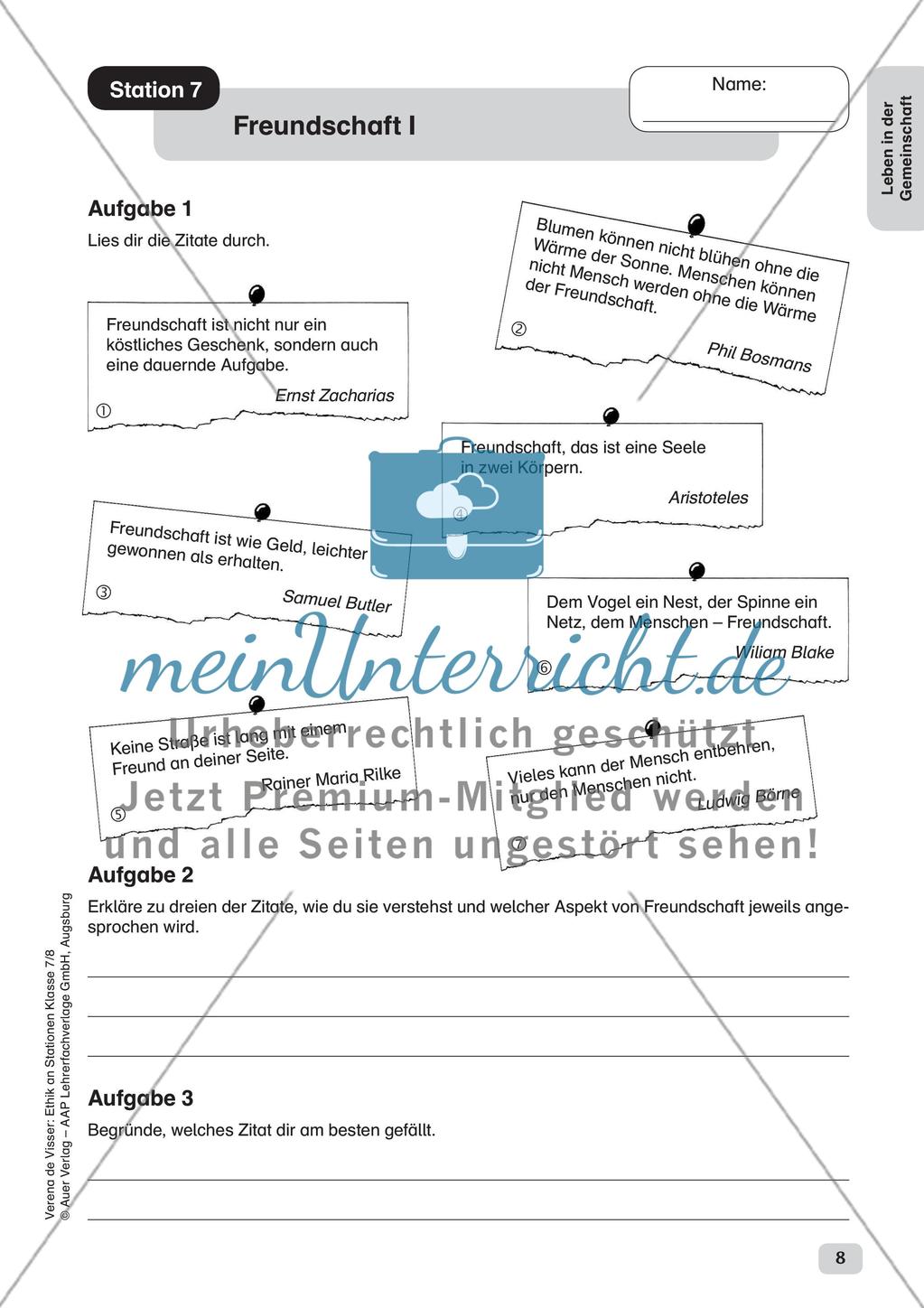 Ethik an Stationen: Leben in der Gemeinschaft Preview 10