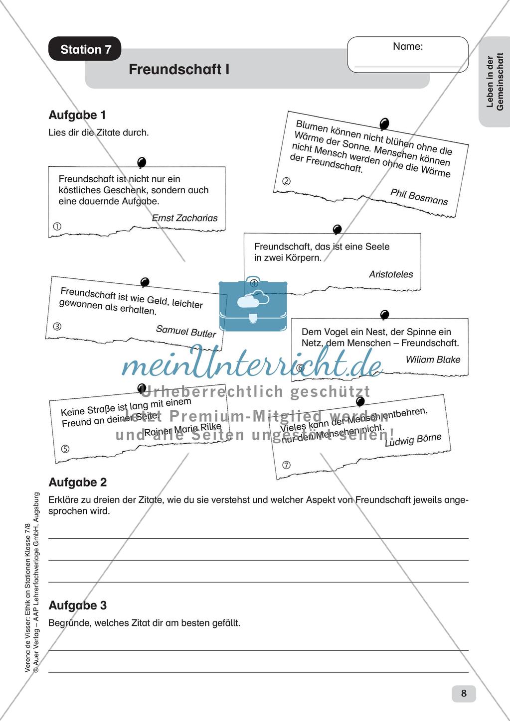 Ethik an Stationen: Leben in der Gemeinschaft Preview 10