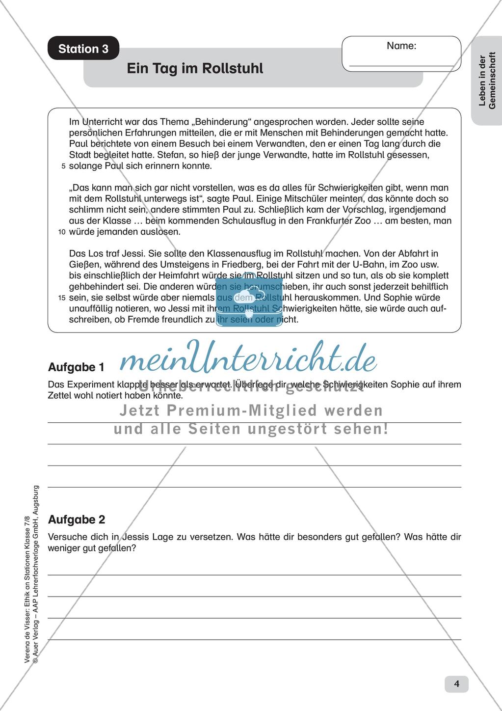 Ethik an Stationen: Leben in der Gemeinschaft Preview 6