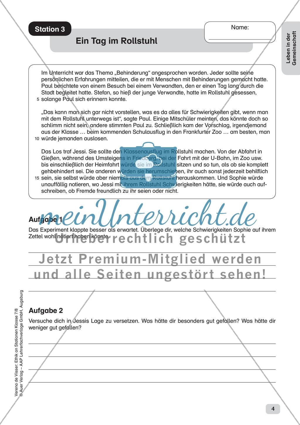 Ethik an Stationen: Leben in der Gemeinschaft Preview 6