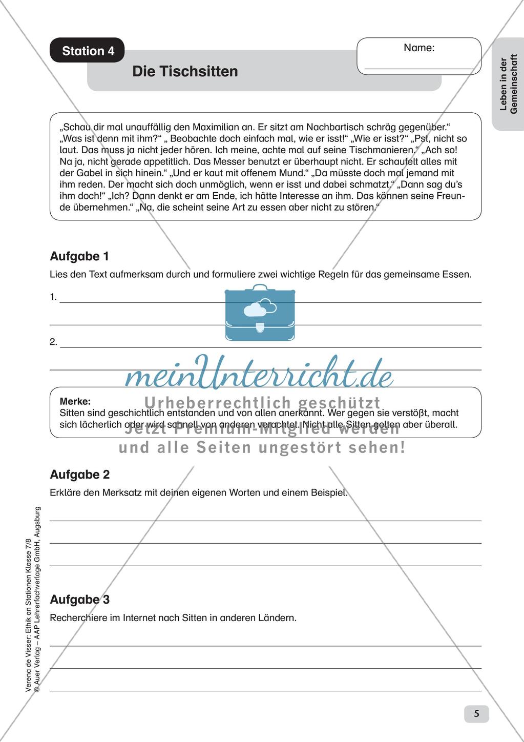 Ethik an Stationen: Leben in der Gemeinschaft Preview 7