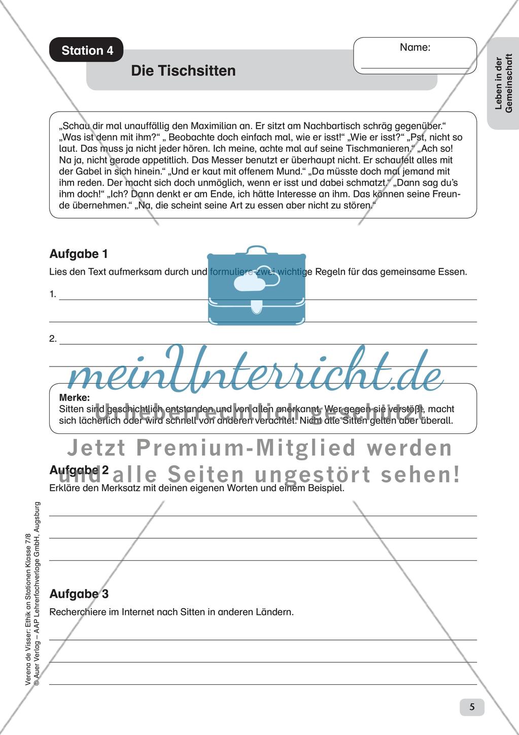 Ethik an Stationen: Leben in der Gemeinschaft Preview 7