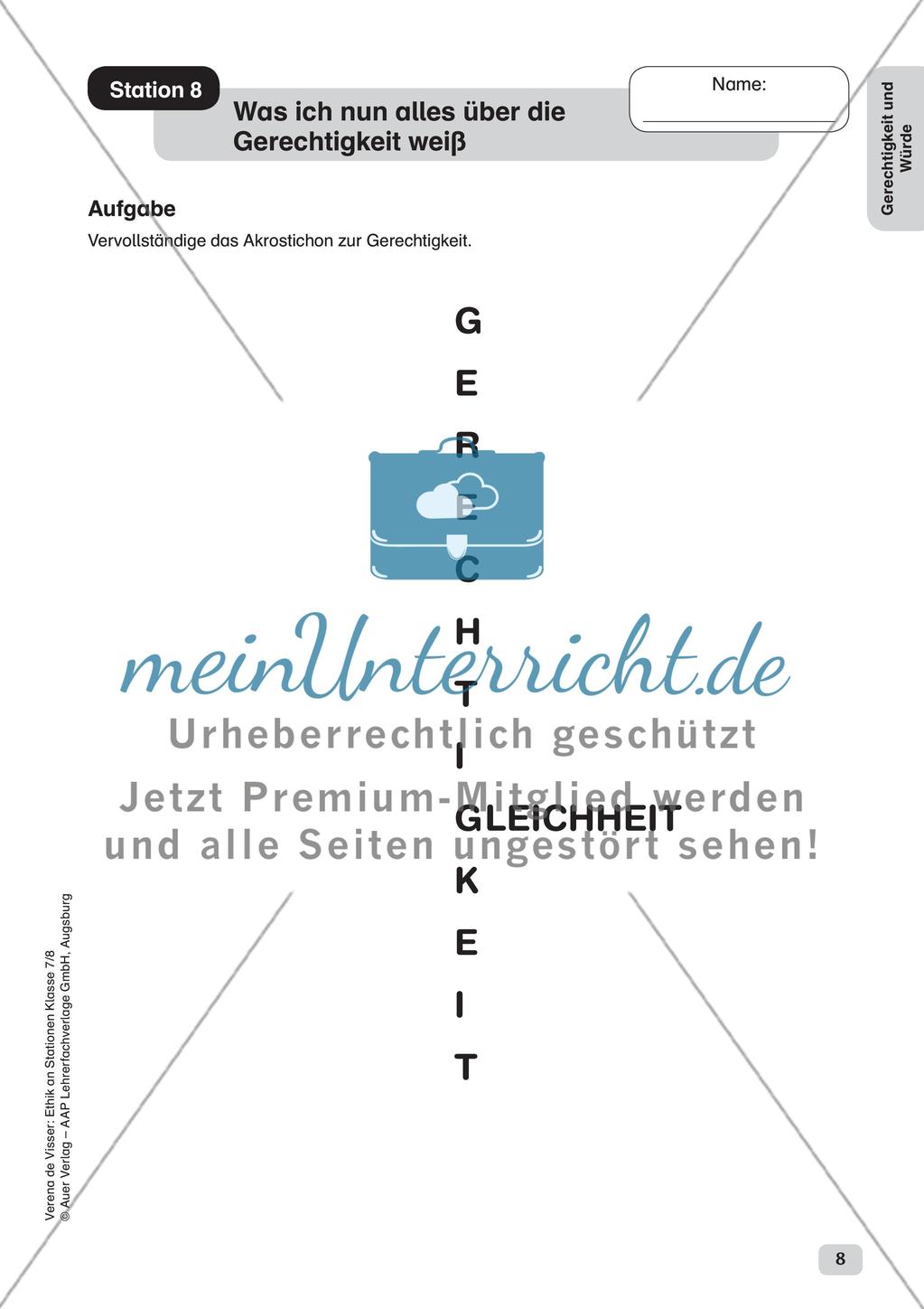 Ethik an Stationen: Gerechtigkeit und Würde Preview 10