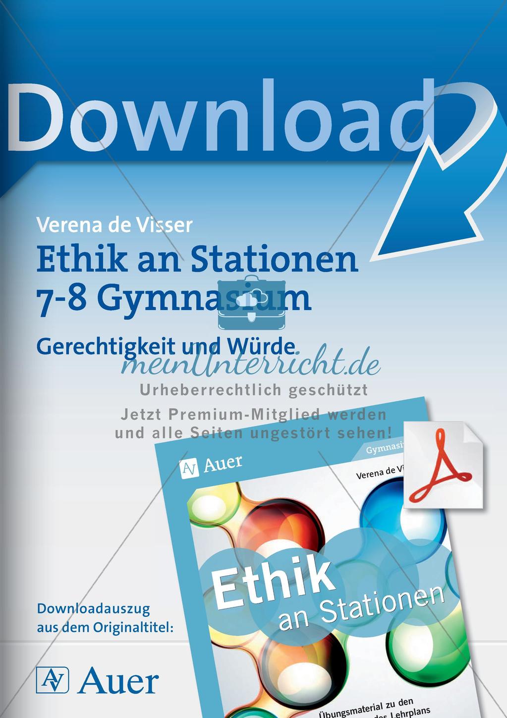 Ethik an Stationen: Gerechtigkeit und Würde Preview 1