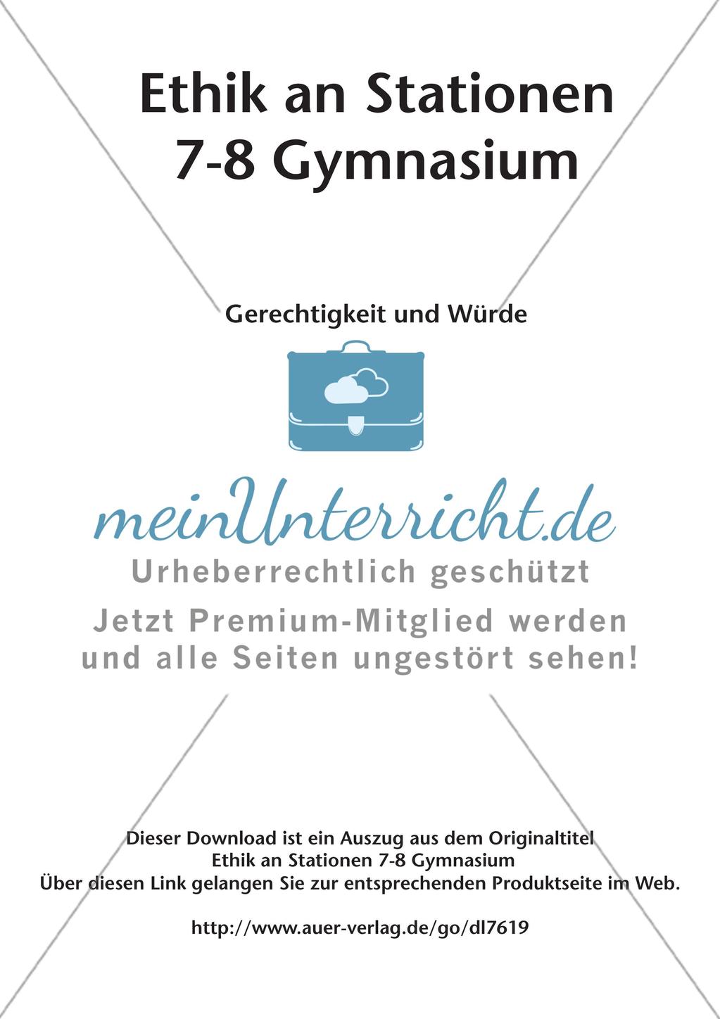 Ethik an Stationen: Gerechtigkeit und Würde Preview 2