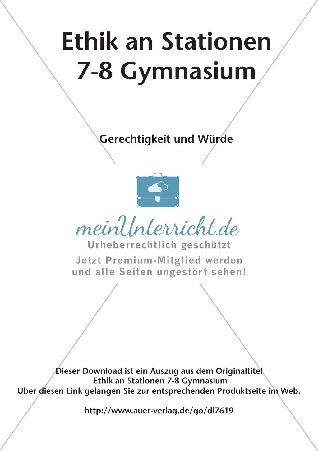 Ethik an Stationen: Gerechtigkeit und Würde Preview 2