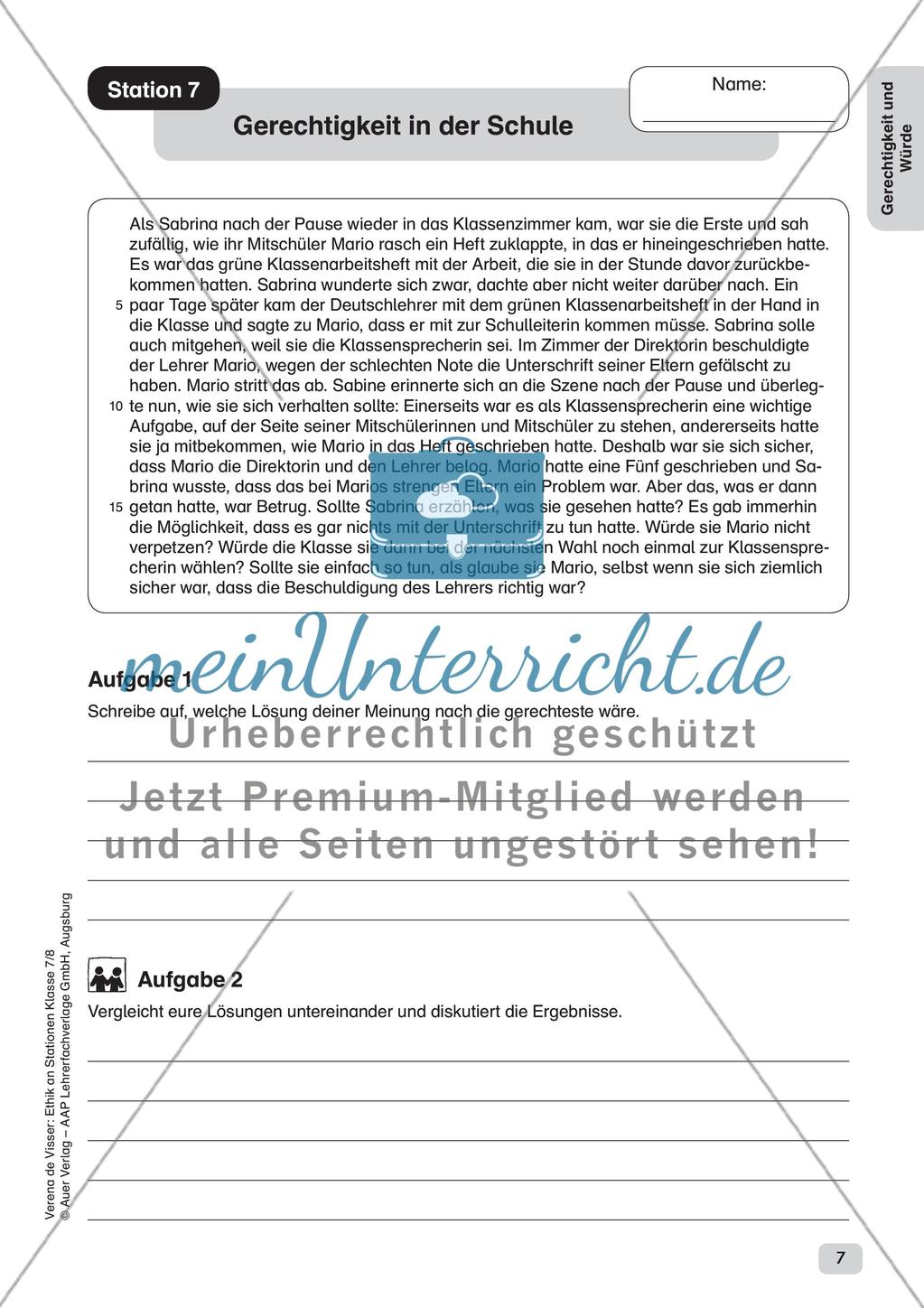 Ethik an Stationen: Gerechtigkeit und Würde Preview 9